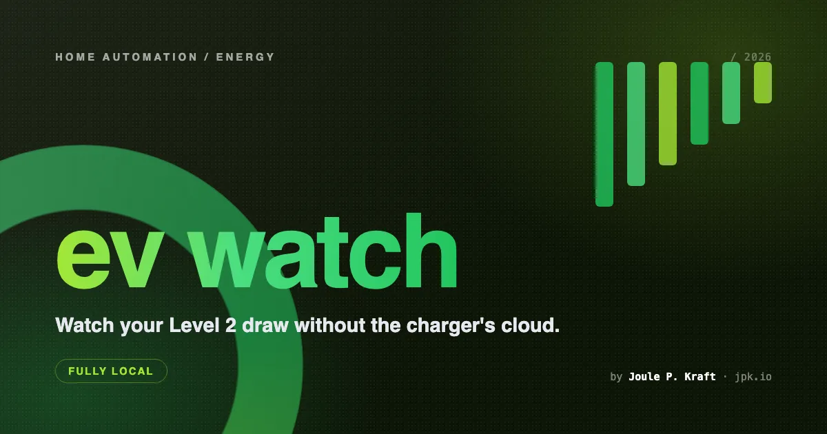 Local EV Charger Monitoring in Home Assistant: Watch Your Level 2 Draw Without the Charger's Cloud